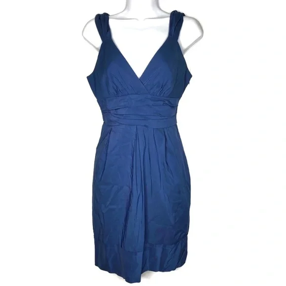 BCBGMaxAzria | Dresses | Bcbgmaxazria Royal Bluw Pleated Plunge Dress Small  Petite Sp | Poshmark